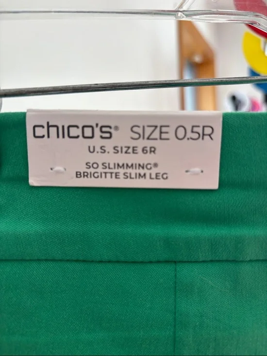 Chico's Emerald Green Slim Ankle Pants - Picture 3 of 6